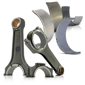 Connecting rods and bearing shells for motorcycle engines for crankshaft and connecting rod bearings.